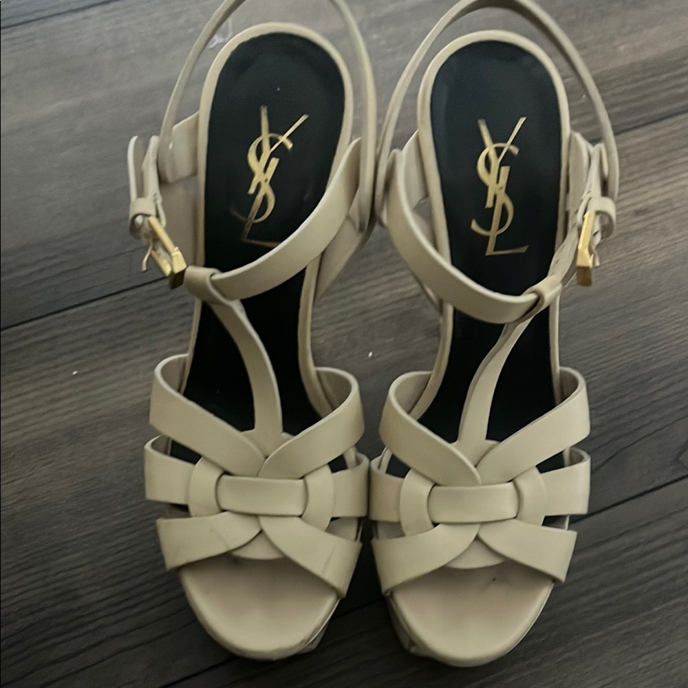 Yves Saint Laurent Women's Cream Sandals